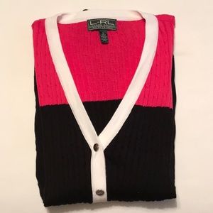 NWOT Lauren Ralph Lauren Active Black/Pink Sweater